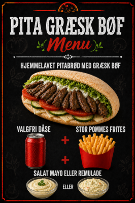 Pita Græsk Bøf Menu
